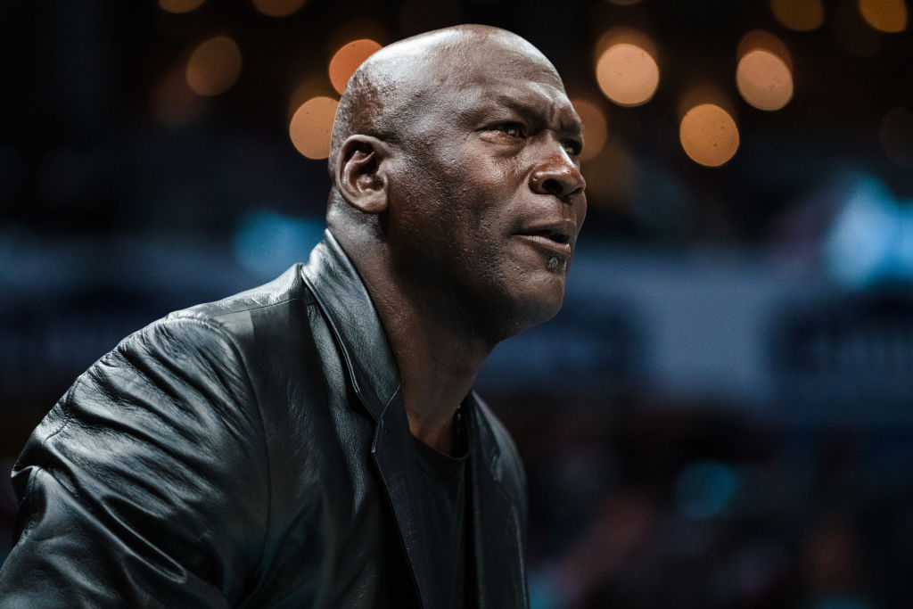 Charlotte Hornets owner Michael Jordan looks on during their game against the Orlando Magic at Spectrum Center on March 03, 2023 in Charlotte, North Carolina.