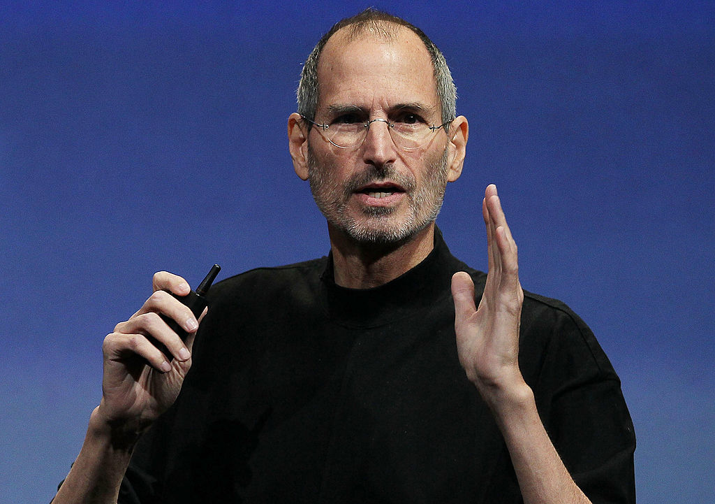 Apple CEO Steve Jobs speaks during an Apple special event April 8, 2010 in Cupertino, California. Jobs announced the new iPhone OS4 software.