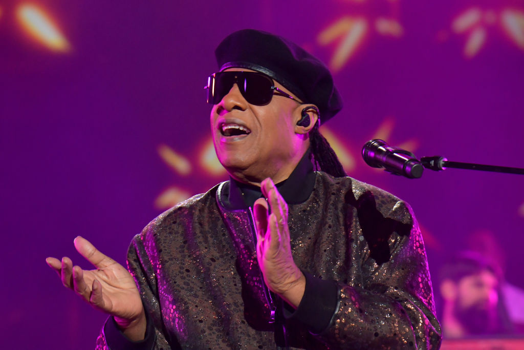 Stevie Wonder performs onstage during MusiCares Persons of the Year Honoring Berry Gordy and Smokey Robinson at Los Angeles Convention Center on February 03, 2023 in Los Angeles, California.