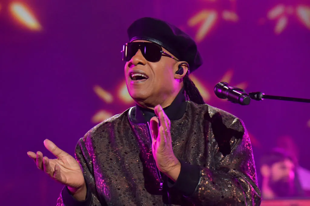 Stevie Wonder performs onstage during MusiCares Persons of the Year Honoring Berry Gordy and Smokey Robinson at Los Angeles Convention Center on February 03, 2023 in Los Angeles, California.