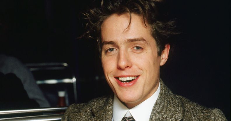 Close-up of British actor Hugh Grant (in costume as Clive Durham) during the filming of 'Maurice' (directed by James Ivory), London, England, December 1986.