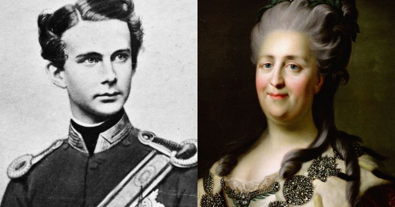 King Ludwig II of Bavaria (left) and Catherine the Great, Empress of Russia