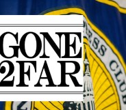 Flag of the National Press Club in DC, where the Gone Too Far press launch was held