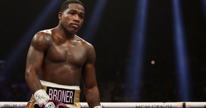 Adrien Broner reacts during the WBA welterweight championship against Manny Pacquiao at MGM Grand Garden Arena on January 19, 2019 in Las Vegas, Nevada.