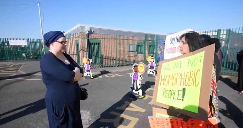 Mother outside Anderton Park school in Birmingham