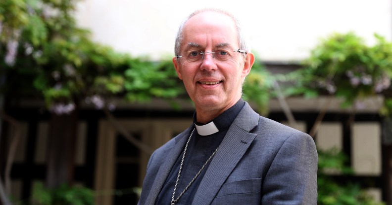 The Archbishop of Canterbury Justin Welby at St George's Chapel, Windsor, ahead of the royal wedding of Prince Harry and Meghan Markle on May 18, 2018 in Windsor, England.