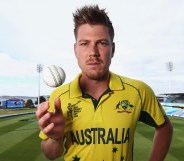 Australian cricket player James Faulkner poses during a portrait session on March 13, 2015 in Hobart, Australia.