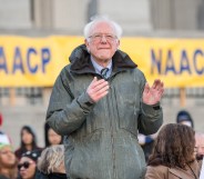 Senator Bernie Sanders claps with a song during the annual Martin Luther King Jr. Day at the Dome event on January 21, 2019 in Columbia, South Carolina.