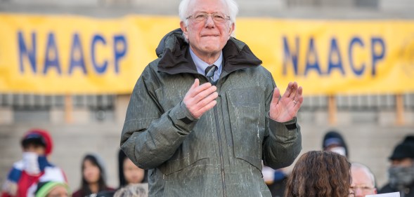 Senator Bernie Sanders claps with a song during the annual Martin Luther King Jr. Day at the Dome event on January 21, 2019 in Columbia, South Carolina.