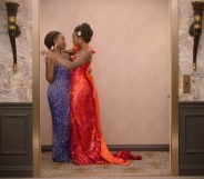 Black Panther stars Lupita Nyong'o and Danai Gurira kiss at InStyle's Golden Globes after-party