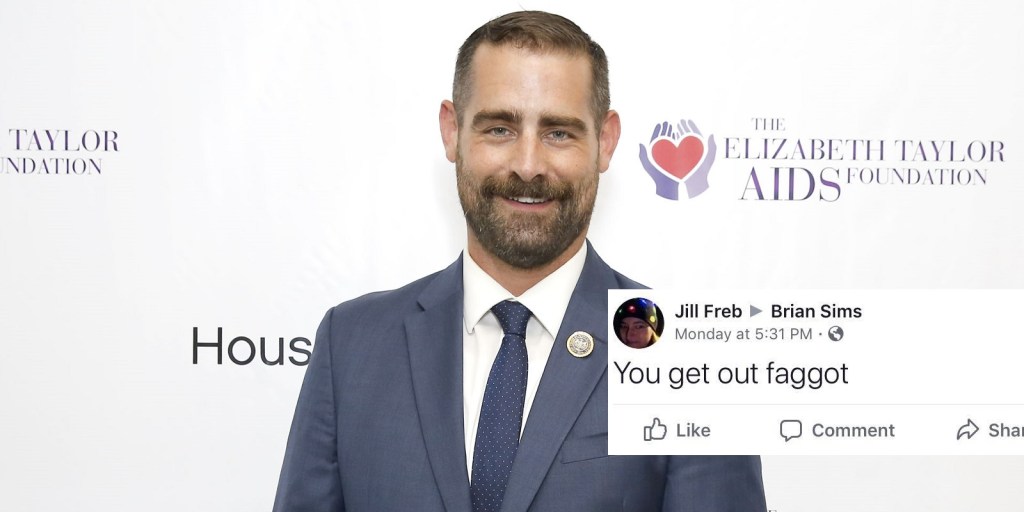 Pennsylvania state representative Brian Sims shared an abusive Facebook message he received