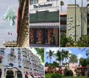 Brunei hotels boycott: Five of the nine Dorchester Collection hotels owned by Brunei: (top L-R) Hotel Meurice in Paris, The Dorchester in London, The Beverly Hills Hotel in Los Angeles, (bottom L-R) The Hotel Plaza Athenee in Paris and The Hotel Bel-Air in Los Angeles.