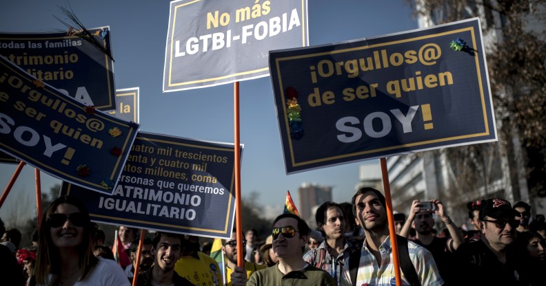 A gay rights protest in Chile