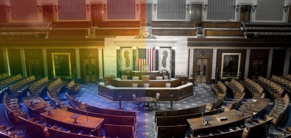 The US House of Representatives chamber is seen in Washington, DC.