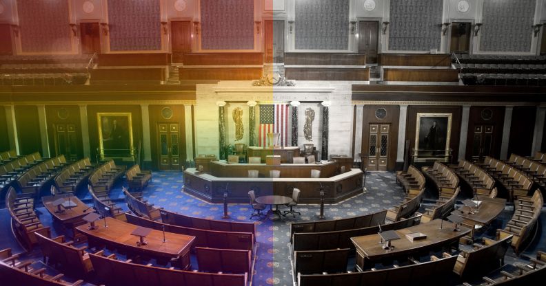 The US House of Representatives chamber is seen in Washington, DC.