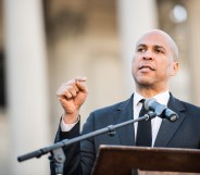 Senator Cory Booker (D-NJ) addresses the crowd during the annual Martin Luther King Jr. Day at the Dome event on January 21, 2019 in Columbia, South Carolina.