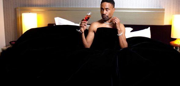 Picture of Billy Porter in tuxedo gown worn at Oscars.