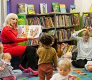 A drag queen reads stories to children