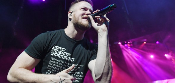 Frontman Dan Reynolds of Imagine Dragons performs during the Origins Experience pop-up concert at The Chelsea at The Cosmopolitan of Las Vegas on November 7, 2018 in Las Vegas, Nevada.