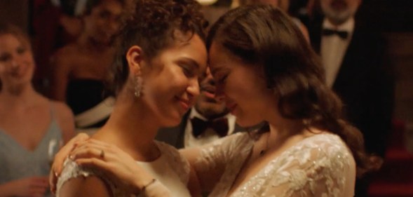 David's Bridal has reportedly featured a lesbian couple in its latest advert. (David's Bridal/YouTube)