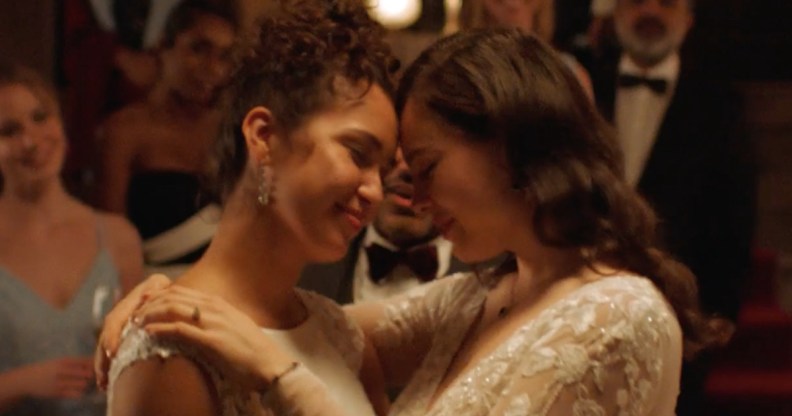 David's Bridal has reportedly featured a lesbian couple in its latest advert. (David's Bridal/YouTube)