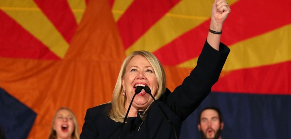 Republican Debbie Lesko celebrates her victory during an election night event for Arizona GOP candidates on November 6, 2018 in Scottsdale, Arizona.