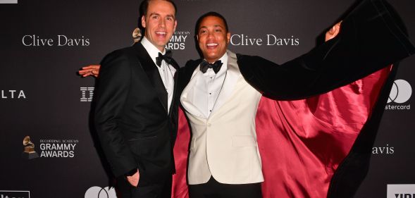 Tim Malone and US journalist Don Lemon arrive for the traditional Clive Davis party on the eve of the 61th Annual Grammy Awards at the Beverly Hilton hotel in Beverly Hills, California on February 9, 2019.