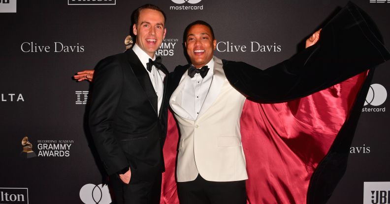 Tim Malone and US journalist Don Lemon arrive for the traditional Clive Davis party on the eve of the 61th Annual Grammy Awards at the Beverly Hilton hotel in Beverly Hills, California on February 9, 2019.