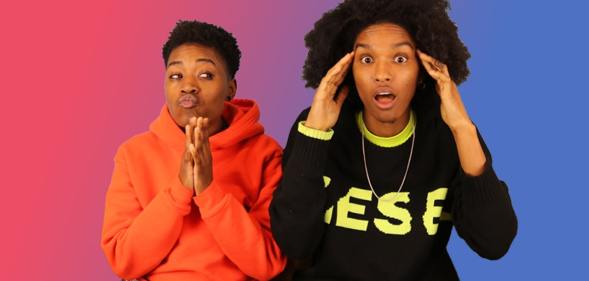 Ari Fitz and Jade react to embarrassing lesbian sex confessions (PinkNews)