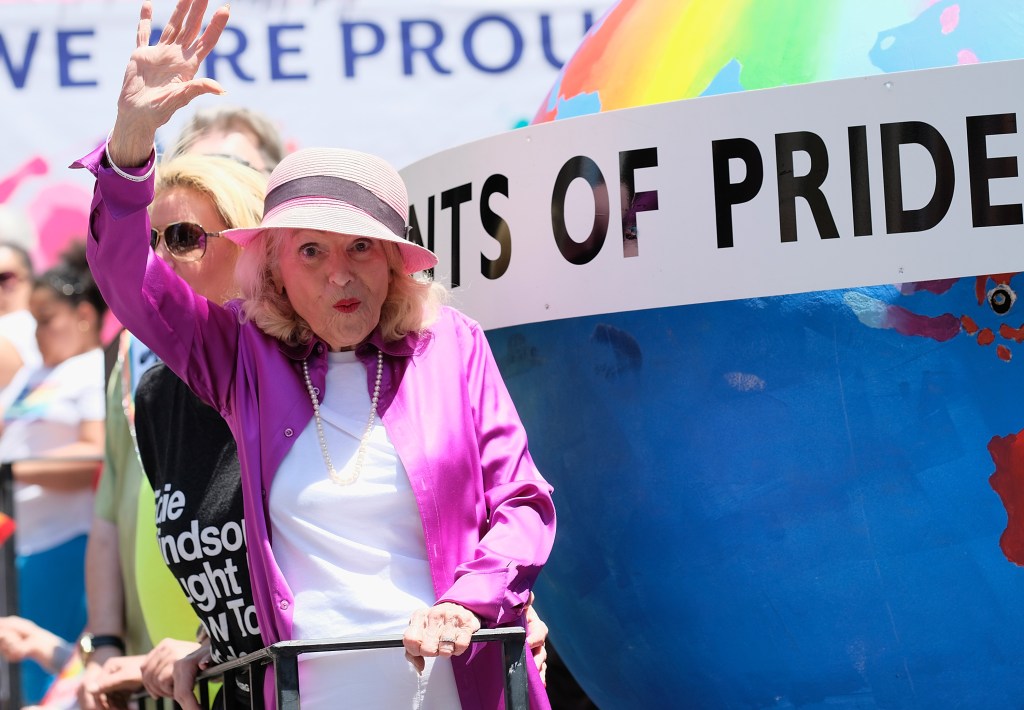 Edith Windsor attends the New York City Gay Pride 2017 march on June 25, 2017 in New York City.
