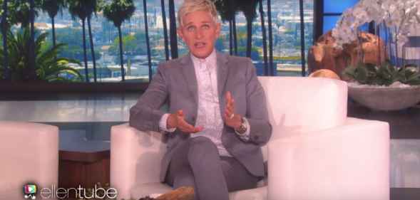 Ellen DeGeneres speaking on her talkshow The Ellen Show.