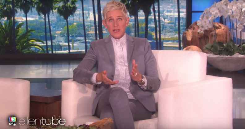 Ellen DeGeneres speaking on her talkshow The Ellen Show.