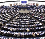 MEPs vote in the European Parliament in Strasbourg.