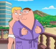 2013 Family Guy episode No Country Club for Old Men featured a gay sequence