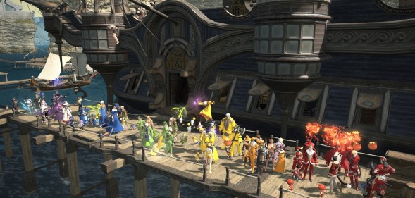 A pride parade inside Final Fantasy XIV