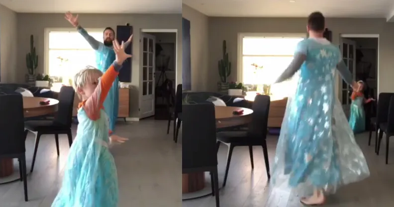 Ørjan Burøe dances to Frozen track "Let It Go" with son Dexter in the viral video