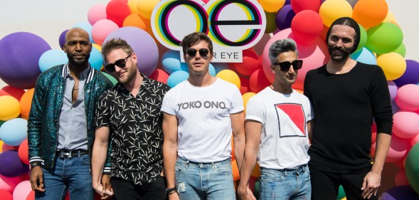 Karamo Brown, Bobby Berk, Antoni Porowski, Tan France and Jonathan Van Ness attend Netflix's Queer Eye Celebrates 4 Emmy Nominations with GLSEN at NeueHouse Hollywood on August 12, 2018