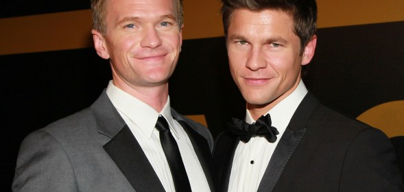 Actors Neil Patrick Harris (L) and David Burtka