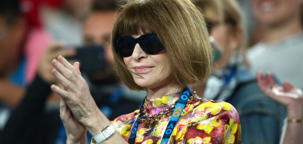 Anna Wintour watches a game at the 2019 Australian Open, where she called out Margaret Court and the PM Scott Morrison's LGBT rights record.