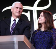 Vice President Mike Pence and Karen Pence speak at the Save the Storks 2nd Annual Stork Charity Ball at the Trump International Hotel.