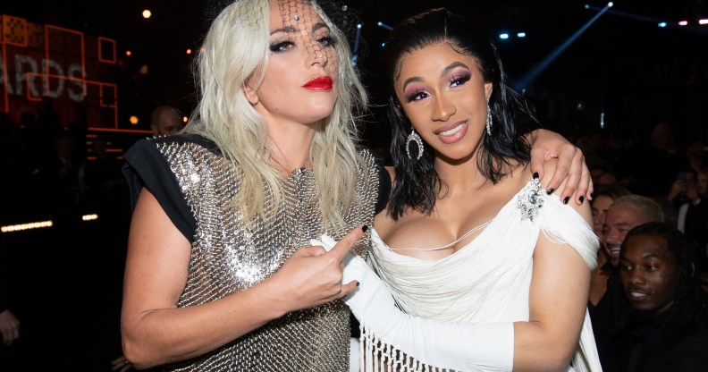Lady Gaga and Cardi B attend the 61st annual GRAMMY Awards at Staples Center on February 10, 2019 in Los Angeles, California.