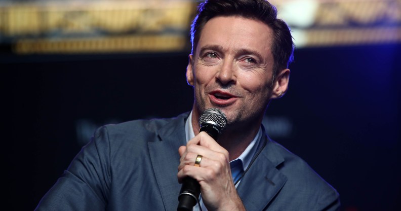 Actor Hugh Jackman speaks to media at AUT's South Campus on February 27, 2019.