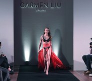 Carmen Liu walks the runway during the launch of the World's First Transgender Lingerie Brand 'GI Collection' at Glaziers Hall on February 28, 2019 in London, England.