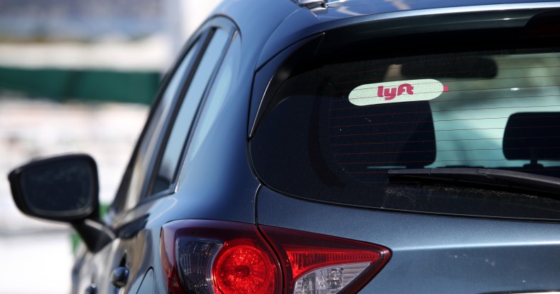 A Lyft car, representing a Lyft driver who told a gay man to "burn in hell"