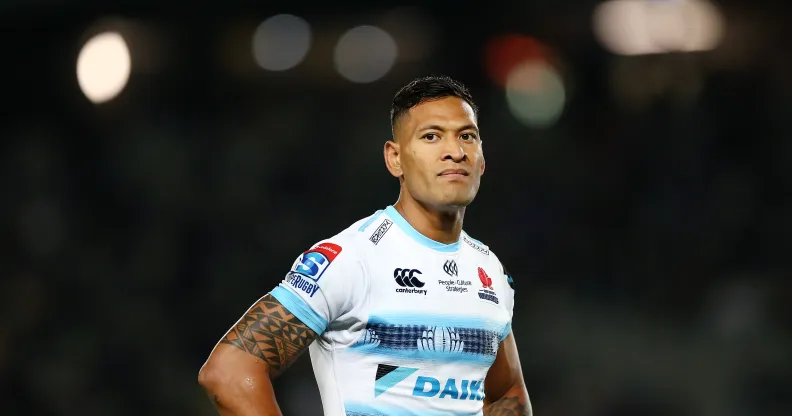 Rugby player Israel Folau, who was found guilty of breech of contract after posting anti-gay messages on social media.