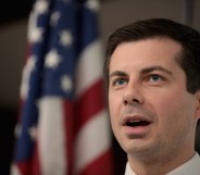 Democratic presidential candidate and South Bend, Indiana Mayor Pete Buttigieg hosts a town hall meeting at the Lions Den on April 16, 2019 in Fort Dodge, Iowa