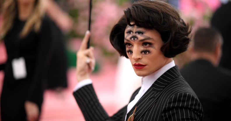 Ezra Miller attends The 2019 Met Gala Celebrating Camp: Notes on Fashion at Metropolitan Museum of Art on May 06, 2019 in New York City.