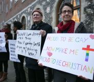 Protesters support same-sex marriage in 2017—the issue has long been dividing the Anglican Church, with the Archbishop of Canterbury refusing to invite same-sex couples to the Lambeth 2020 conference.