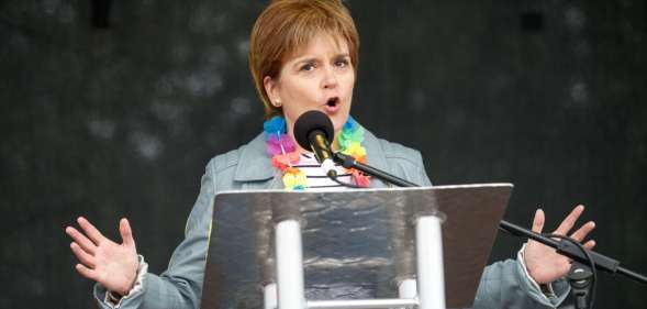 Nicola Sturgeon speaks at Pride in Glasgow 2018.