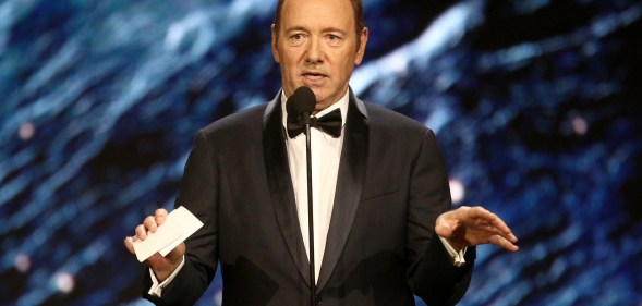 BEVERLY HILLS, CA - OCTOBER 27: Kevin Spacey onstage to present Britannia Award for Excellence in Television presented by Swarovski at the 2017 AMD British Academy Britannia Awards Presented by American Airlines And Jaguar Land Rover at The Beverly Hilton Hotel on October 27, 2017 in Beverly Hills, California. (Photo by Frederick M. Brown/Getty Images)